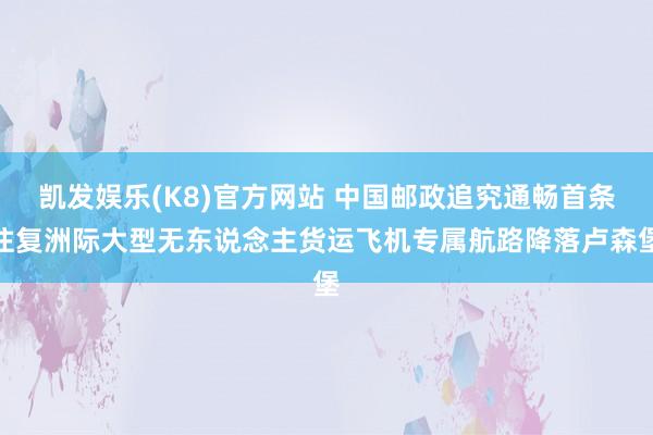 凯发娱乐(K8)官方网站 中国邮政追究通畅首条往复洲际大型无东说念主货运飞机专属航路降落卢森堡