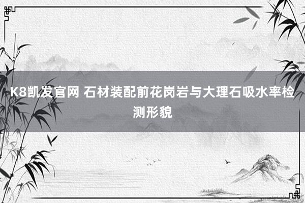 K8凯发官网 石材装配前花岗岩与大理石吸水率检测形貌