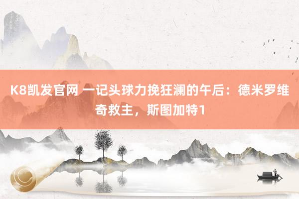 K8凯发官网 一记头球力挽狂澜的午后：德米罗维奇救主，斯图加特1