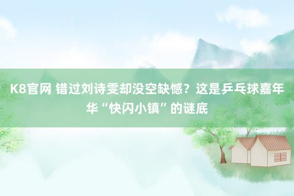 K8官网 错过刘诗雯却没空缺憾？这是乒乓球嘉年华“快闪小镇”的谜底